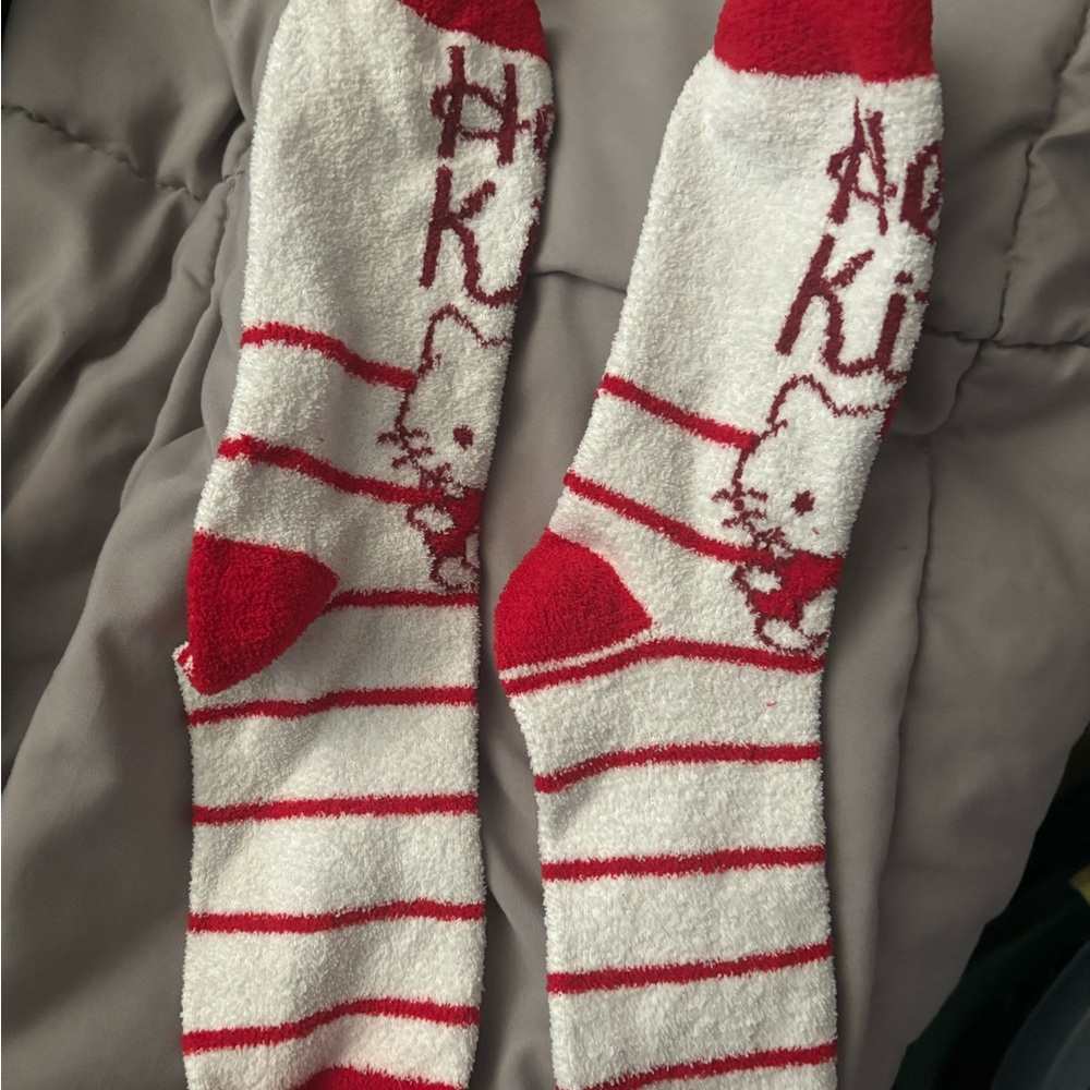 Hello Kitty Red and White Striped Socks